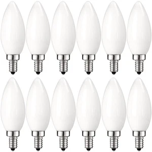 Luxrite LED Chandelier Light Bulbs E12 Dimmable 60 Watt 2700K 450lm UL 16-Pack - Picture 1 of 8