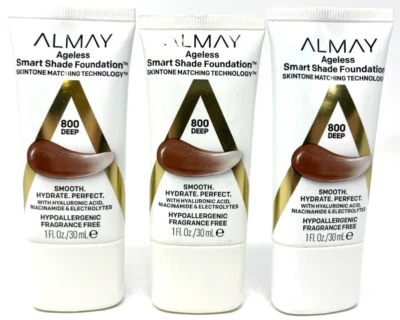 (3) Almay Ageless Smart Shade Foundation New 1 fl oz Each 800 - Deep - Image 1 of 3
