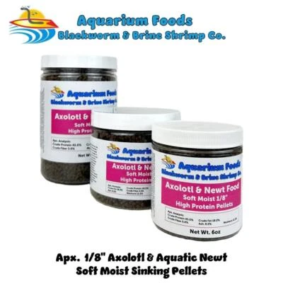 RANGEN SOFT MOIST CRUMBLES Axolotl 1/8" Soft Moist Sinking Pellets. Aquatic Newts, Shrimp, Tropicals. JAR