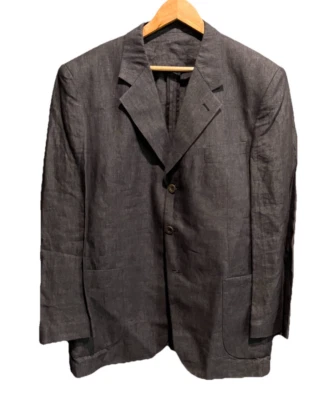 Мужской блейзер Balmain Paris серый 100% лен на трех пуговицах размер 52/54 (XL) - Изображение 1 из 4