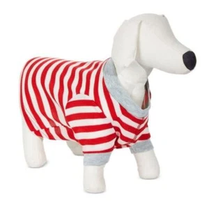 FAMILY PAJAMAS 1-PC CHRISTMAS PET DOG PJS RED WHITE HOLIDAY STRIPE SIZE SMALL - Picture 1 of 6