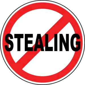 STEALING | Adhesive Vinyl Sign Decal - Bild 1 von 4
