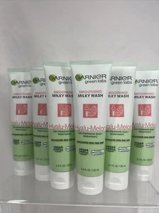 (6)Garnier Hyalu-Melon Smoothing Milky Cleanser Hyaluronic Acid Fine Line 4.4oz - Picture 1 of 3