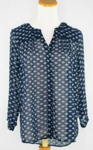 Skies Are Blue navy blue sheer boho top (M) - Picture 1 of 9