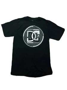 Black T-Shirt Size L with white SKATer punk Rebel Nerd tshirt brand DC - Picture 1 of 4