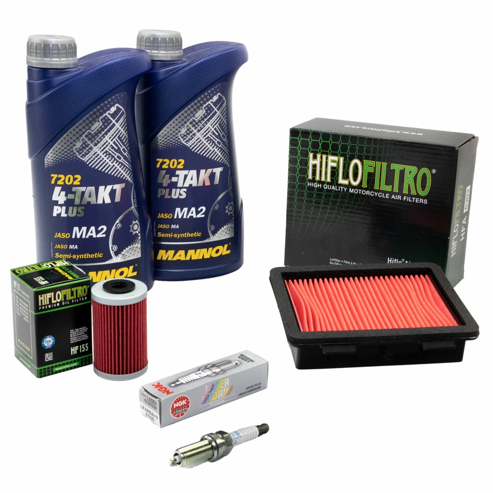 NO-NAME Kit Manutenzione Olio 2L per KTM Duke 125 390 17-21 Filtro Aria+Filtro Olio+Candela