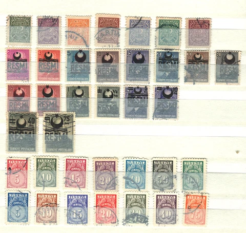 Turkey OTTOMAN EMPIRE SELECTION Used  CLASSIC TAX OFFICIAL Stamp  LOT (Tur 1148) Cover