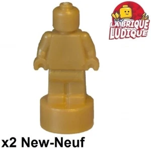 LEGO 2x Minifig Microfig Statuette Statue Trophy Or Golden / Pearl Gold 90398 - Picture 1 of 1