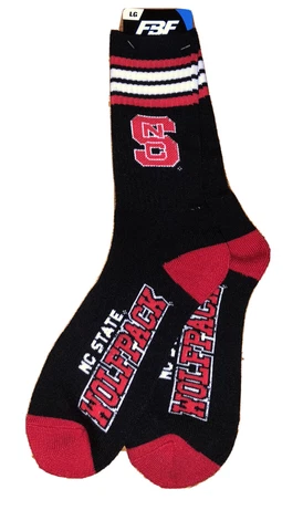NEW FBF NC STATE WOLFPACK BEANIE SOCK RED/BLACK/WHITE MENS LARGE Cover