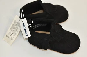 Old Navy Shoes Moccasins Black Size 0-3 Months Boy's - Picture 1 of 5