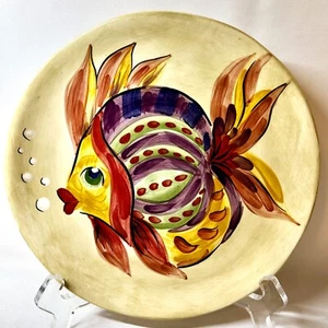 Unter dem Meer Salat Dessert 8" Teller Tischplatten handbemalt Küste Fisch Schale - Bild 1 von 7