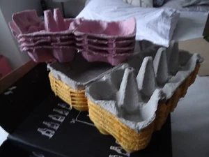 10 EMPTY CARDBOARD EGG BOXES, 6 BOXES CONTAIN 10 EGGS & 4 BOXES CONTAIN 6 EGGS. - Picture 1 of 1