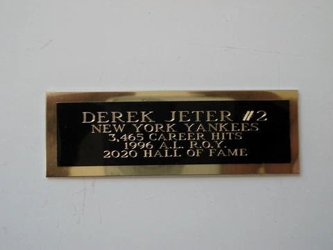 Derek Jeter Nameplate For A Signed Baseball Ball Cube Or Card Plaque 1" X 3" Cover