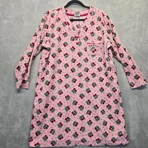 Mary Engelbreit Pink Cherry Nightgown XL Life Is Sweet Long Sleeve Sleepwear - Picture 1 of 8