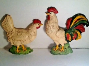 Vintage Homco Rooster And Hen Wall Hanging / Plaques - Picture 1 of 5