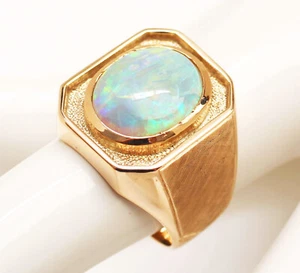 Herrenring 18 Karat 750 Gold 15,95 g Rotgold Roségold Opal Cabochon Gr. 59 - Bild 1 von 5