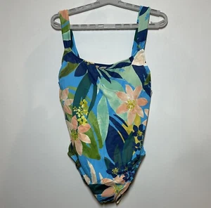 Women's Slimming Control Lace-Up Back One Piece Swimsuit - Beach Betty Multi M - Picture 1 of 5