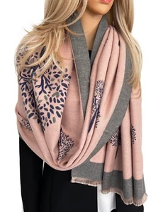 Pink Tree of Life Blanket Scarf Oversized Pashmina Shawl Winter Wrap Long Large - Picture 1 of 163