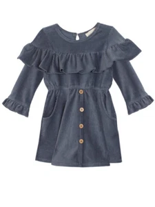 Mabel + Honey NWT Blue Corduroy Dress Girls Sizes 2T-8 Winter / Holiday - Picture 1 of 3