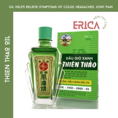 TRƯỜNG SƠN 04x Thien Thao Medicated Oil Dau Gio Xanh 12ml Cold Flu Cough Headache