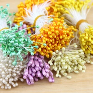 560 Pcs Pearl Effect Artificial Flower Stamen Double Round Heads Cotton String - Picture 1 of 26