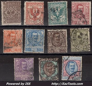 ITALIE ARMOIRIES ET VICTOR EMMANUEL II N° 64/74 AVEC OBLITERATION A VOIR - Picture 1 of 2