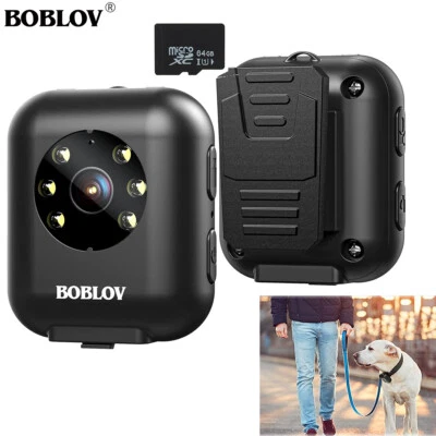 BOBLOV 64GB Mini Body Worn Camera 12M Photo 1080P Video Camera Meeting Hiking - Image 1 of 4
