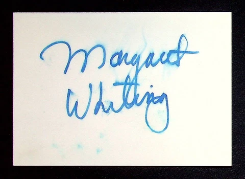 Margaret Whiting Original Autograph On Card Country Music Singer In 50's & 60's Cover