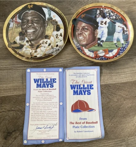 MLB GIANTS WILLIE MAYS GRANDSTAND GLORY SEAT CARDS HAMILTON PLATES BASEBALL LOT Cover