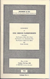 SOTHEBY’S French Paperweights Baccarat Clichy St Louis Auction Catalog 1968 - Picture 1 of 1