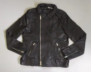 ALLSaints Woodley Leather Biker Jacket Free Worldwide Shipping FTP/9021 - Picture 1 of 12