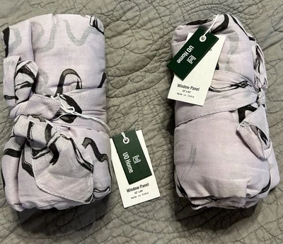 Urban Outfitters Arcos Estampados Tono Romano Paneles Ventana (2) Algodón Lavanda Nuevo Foto 1 de 4