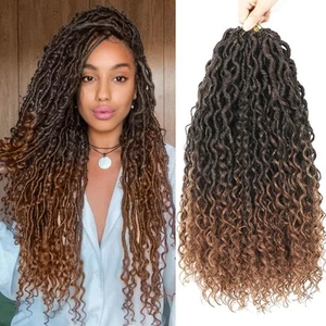 Goddess Locs Crochet Hair 18 Inch 7 Packs Faux Locs 18 Inch (Pack of 7) 1B/30 - Picture 1 of 6