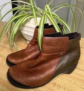 Merrell Veranda Stiefel Damen 8,5 zweifarbig braun Leder Reißverschluss hinten Stiefeletten - Bild 1 von 11