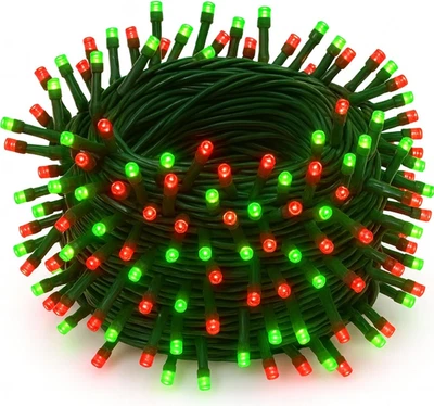 Cluster Rice Lights 25FT, 1000 Red & Green Twinkling Leds, Connectable Indoor/Ou - Image 1 of 4