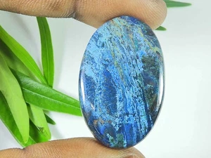 48Cts. Natural Azurite Oval Healing Crystal Cabochon Loose Gemstone 22X34MM h931 - Picture 1 of 9