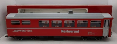 LGB 30680 G Scale RhB Restaurant Car - Metal Wheels LN/Box - Image 1 of 4