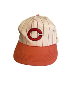 Vintage 80 Cincinnati Reds Nadelstreifen Hut mit Bob Evans & 700 WLW Logos verstellbar - Bild 1 von 8