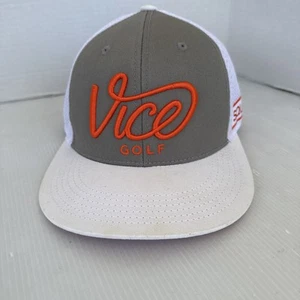 Vice Golf Squad Hat Cap Mens Gray Orange Snap Back Adjustable Golf - Picture 1 of 7
