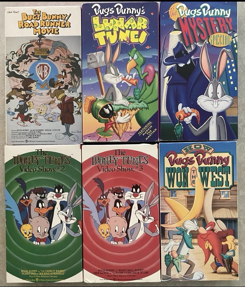 Looney Tunes VHS Lot Bugs Bunny, Porky Pig, Road Runner Foto 1 de 1