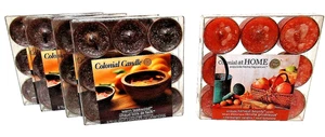 Colonial Candle Tealights WARM TEAKWOOD Candles 4 Sets of 9 +Harvest Bounty 1/9 - Picture 1 of 3