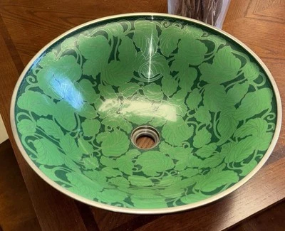 Fregadero LinkasinkCloisonne hoja verde ovalado/plateado bajo montaje Foto 1 de 4