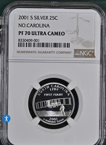 2001 S North Carolina Silver NGC PF 70 Ultra Cameo - Picture 1 of 2
