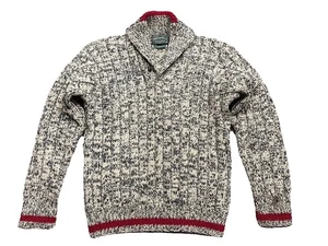 POLO COUNTRY Ralph Lauren Marled Vintage Shawl Collar Sweater, Sz Medium, WOOL - Picture 1 of 6