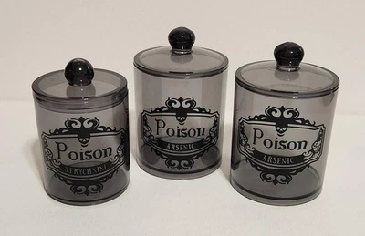 Juego de 3 tarros - Veneno - Estricnina, arsénico y cianuro - Color humo Foto 1 de 4