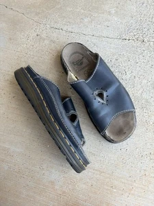 Dr. Martens Vintage Heart Sandal Slides Size 10 Y2K Made in England Navy - Picture 1 of 7