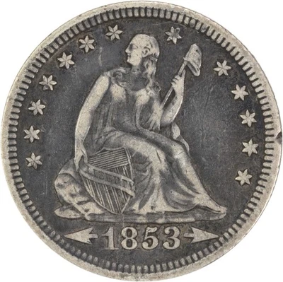 1853 Liberty Seated Silver Quarter Arrows and Rays VF Uncertified #349 - Image 1 of 2