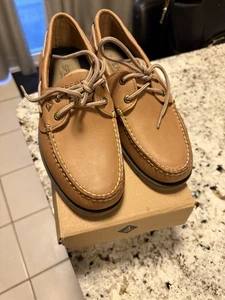 Sperry Herren Leeward 2 Augen Bootsschuh Leder Sahara Braun Größe 8,5 Neu im Karton - Bild 1 von 16