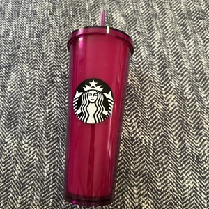 Starbucks Magenta Jellybean Negro Blanco Logo 24 OZ Venti Vaso Frío - Imagen 1 de 8