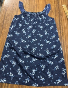 Lauren Ralph Lauren LRL Blue Floral Silky Satin Nightie Chemise Lace Size Small - Picture 1 of 6